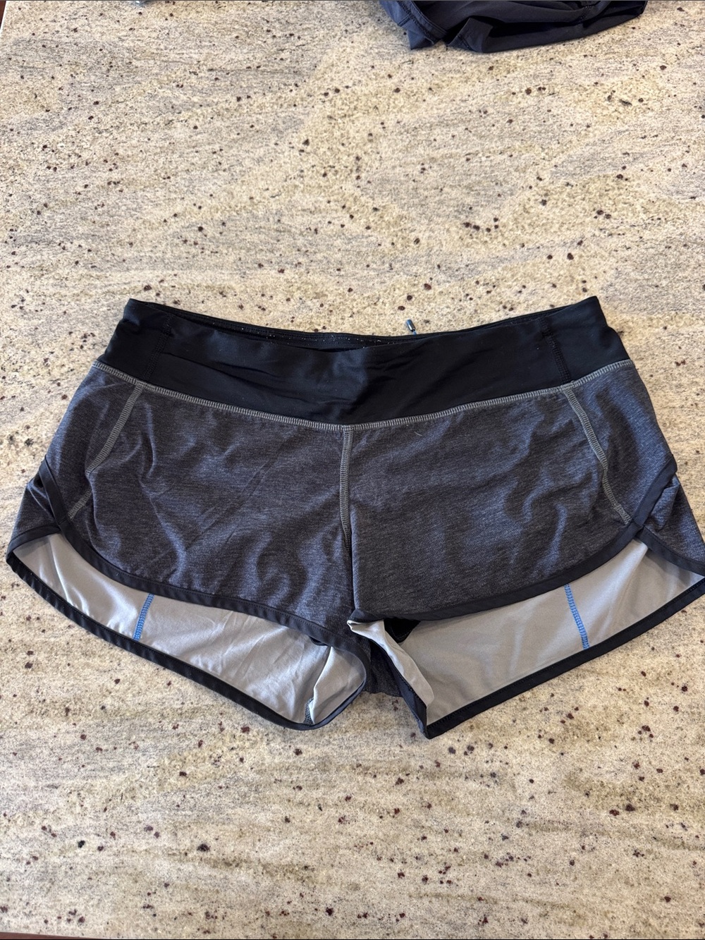 LULULEMON Black Heather Athletic Running Shorts